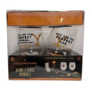 Yellowstone Wine and‎ Sock Bundle Gift Set for Fan Beth and Rip